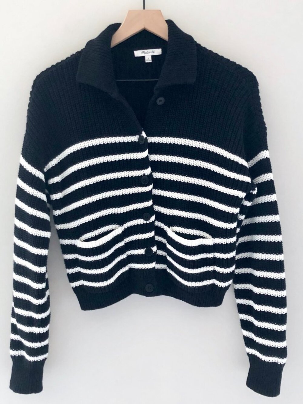 Madewell Ribbed Polo Cardigan Sweater